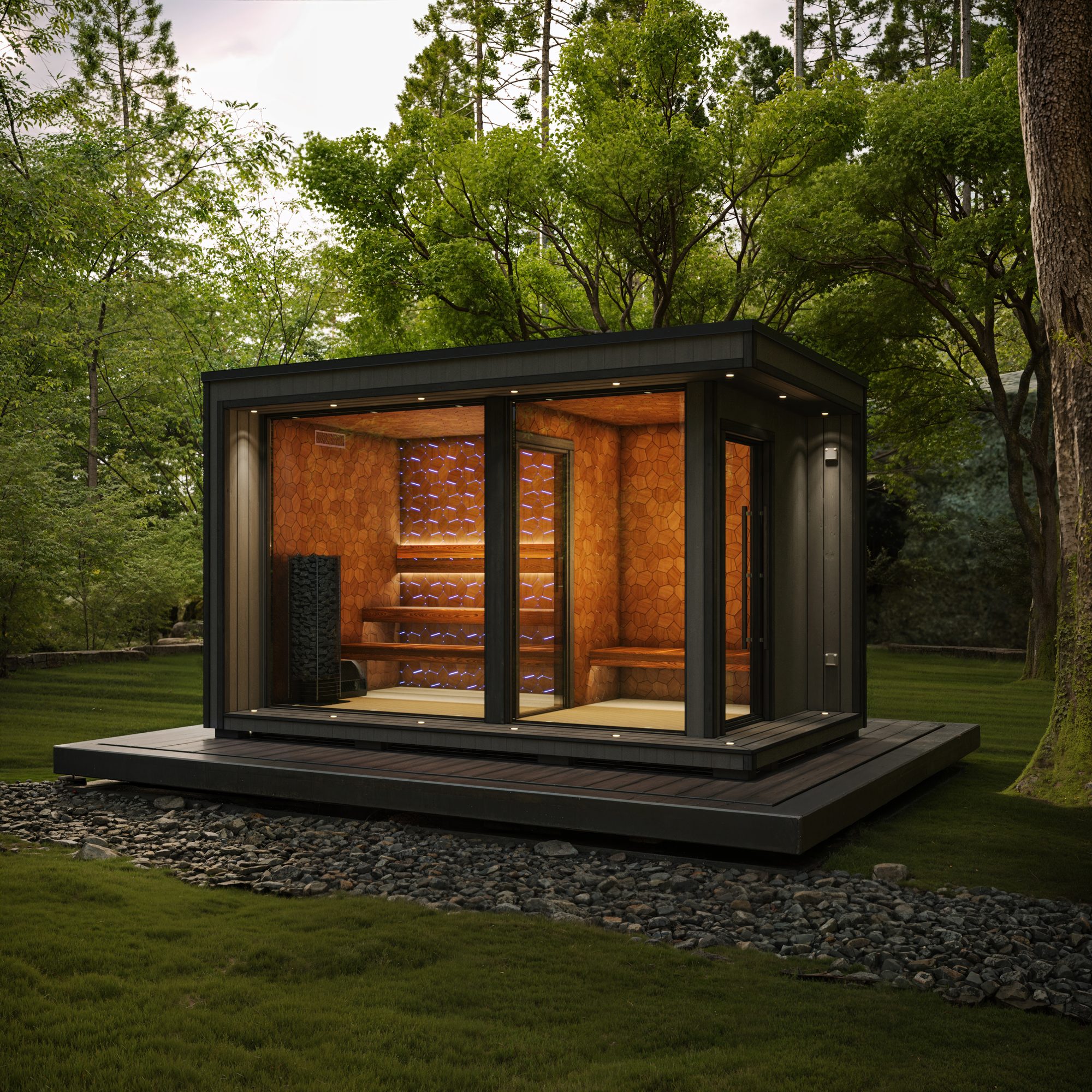 Sauna cabin in a forest