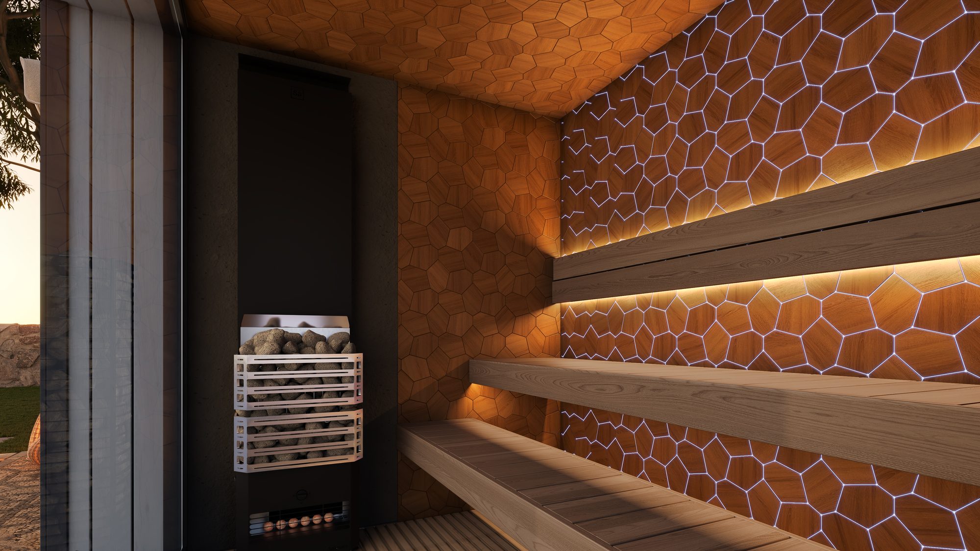 Warm cedar interior